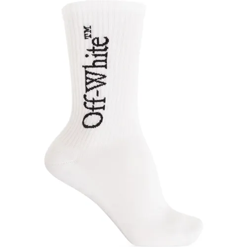 Off , Gerippte Socken , Herren, Größe: M - Off White - Modalova