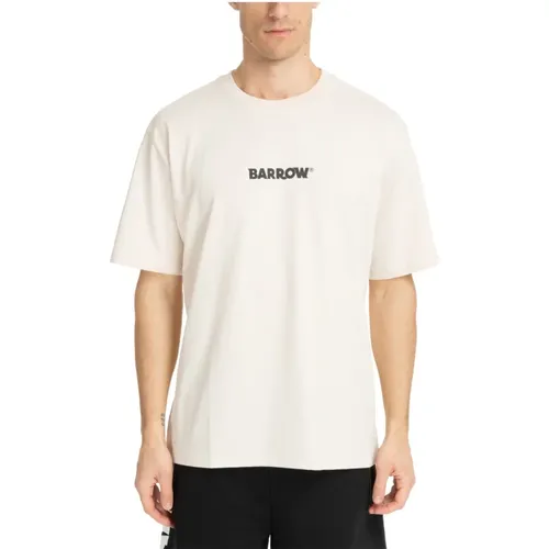 Patterned Logo T-shirt , male, Sizes: S, L, XS, M, XL - Barrow - Modalova