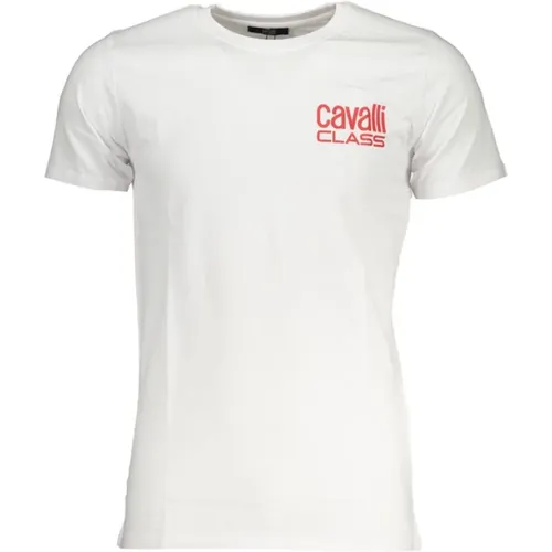 Druck Logo Kurzarm Tee , Herren, Größe: L - Cavalli Class - Modalova