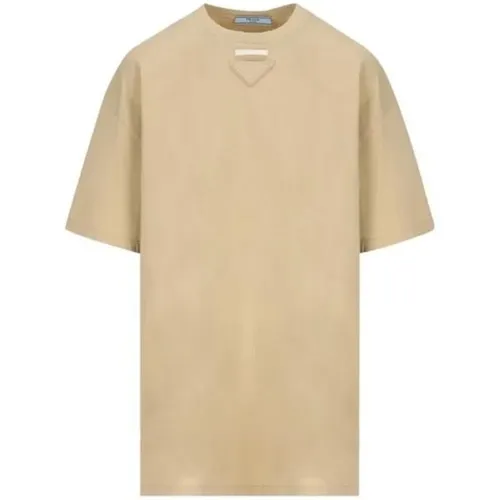 Baumwoll-Patch T-Shirt Oversize-Passform - Prada - Modalova