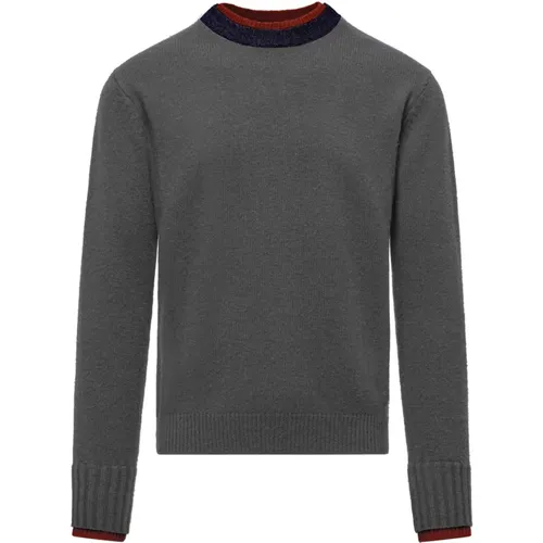 Two-Tone Wool Crew Neck Sweater , male, Sizes: L - BomBoogie - Modalova