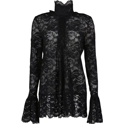 Lace High Neck Long Sleeve Blouse , female, Sizes: S, L, XS, M - Paco Rabanne - Modalova