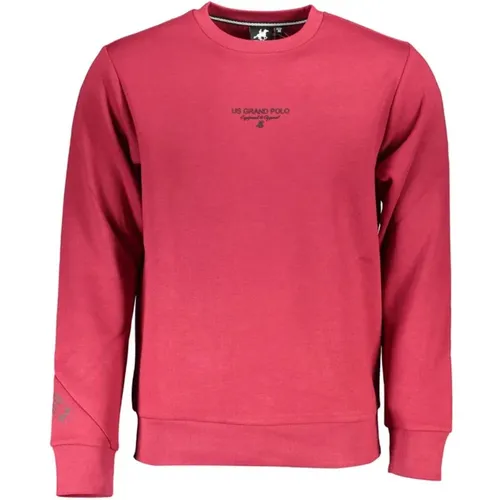 Rosa Logo Print Crewneck Sweatshirt , Herren, Größe: L - U.S. Polo Assn. - Modalova