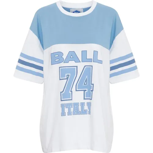 Sportliches Oversize T-Shirt mit Streifen , Damen, Größe: S - Ball - Modalova