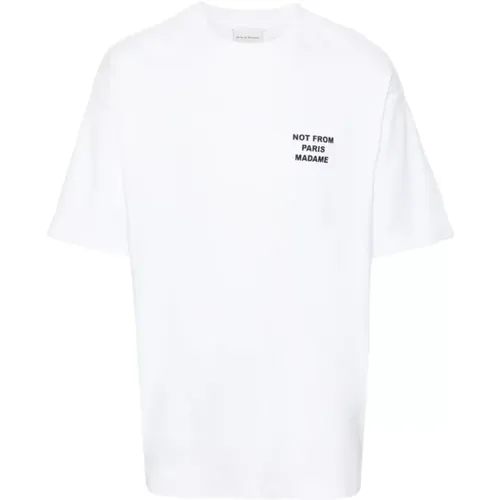 Slogan Print T-shirt , male, Sizes: S, XS, L, M, XL - Drole de Monsieur - Modalova