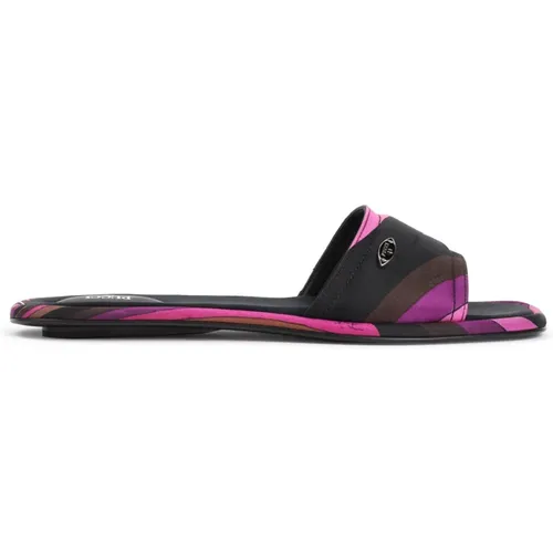 Multicolour Silk Sandals Elegant Style , female, Sizes: 5 UK, 4 UK, 6 UK, 3 UK - EMILIO PUCCI - Modalova