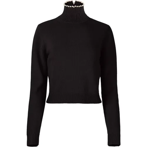 Schwarzer Perlen Rollkragenpullover - Nina Ricci - Modalova