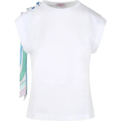 Marmo-Print Cotton T-Shirt , female, Sizes: M - EMILIO PUCCI - Modalova