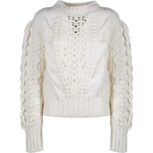 Merino Wool Cable Knit Sweater , female, Sizes: M - Vanisé - Modalova