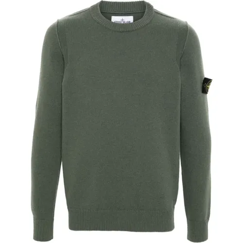 Emerald Ribbed Knit Sweater , male, Sizes: XL, 2XL - Stone Island - Modalova