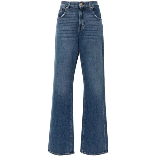 High-Rise Straight Leg Jeans , female, Sizes: W31, W26, W25, W28, W29, W27 - 7 For All Mankind - Modalova