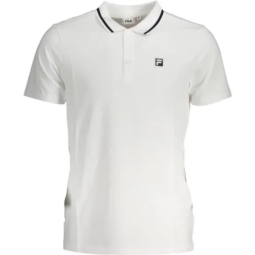 Short Sleeve Cotton Polo with Logo and Contrast Details , male, Sizes: S - Fila - Modalova