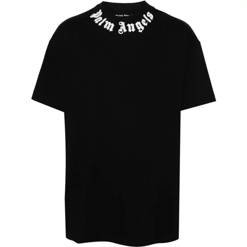 Schwarzes Logo-Print T-Shirt , Herren, Größe: XS - Palm Angels - Modalova