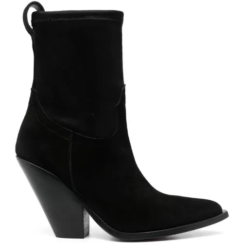 Schwarze Stiefel mit Villa Hermosa Socke , Damen, Größe: 35 EU - Sonora - Modalova