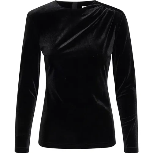 Elegante Schwarze Drapierte Top-Bluse , Damen, Größe: XL - InWear - Modalova