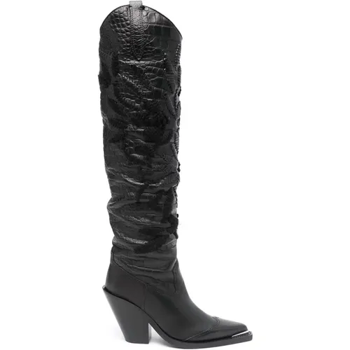 Stylish Leather Boots for Women , female, Sizes: 4 UK, 6 1/2 UK, 3 1/2 UK - Ermanno Scervino - Modalova