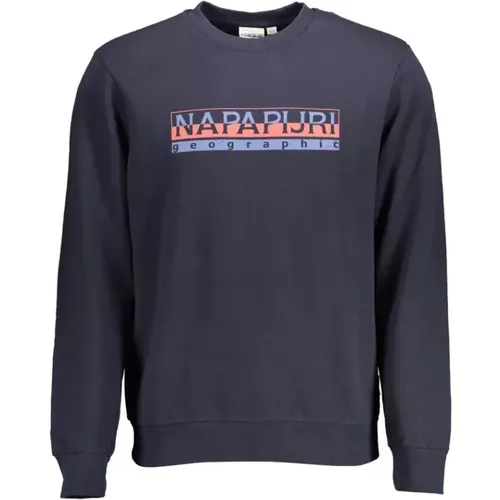 Blaues Baumwoll-Logosweatshirt - Napapijri - Modalova