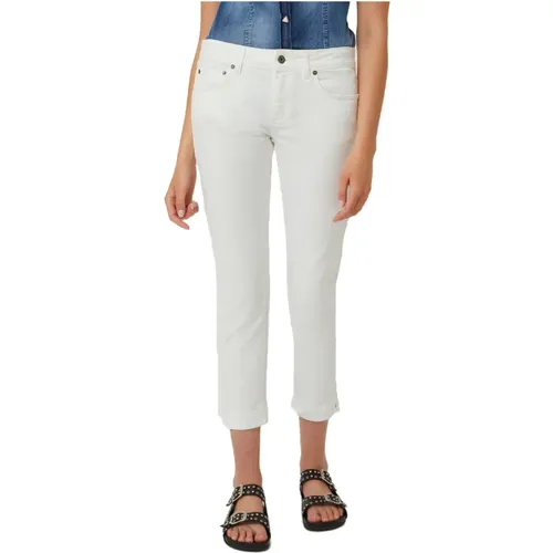 Rose Cropped Slim Fit Jeans , female, Sizes: W29, W28, W30 - Dondup - Modalova