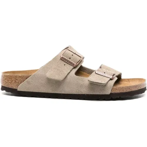 Dove Grey Suede Slip-on Sandals , male, Sizes: 8 UK, 11 UK, 10 UK, 9 UK, 7 UK, 12 UK - Birkenstock - Modalova