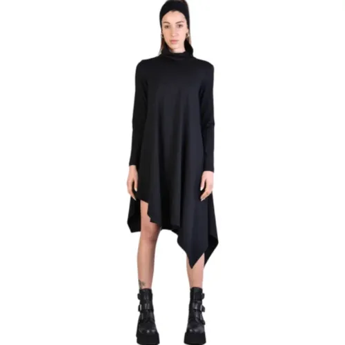 Ausgestelltes asymmetrisches Kleid mit langen Ärmeln , Damen, Größe: XS - La Haine Inside Us - Modalova