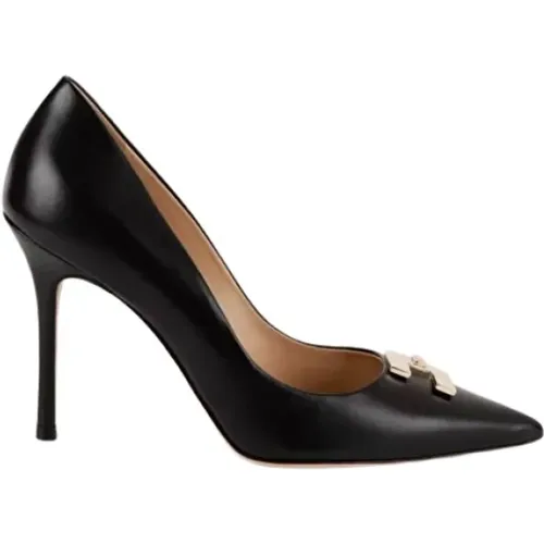 Leather Décolleté with Thin Heel , female, Sizes: 4 UK - Elisabetta Franchi - Modalova