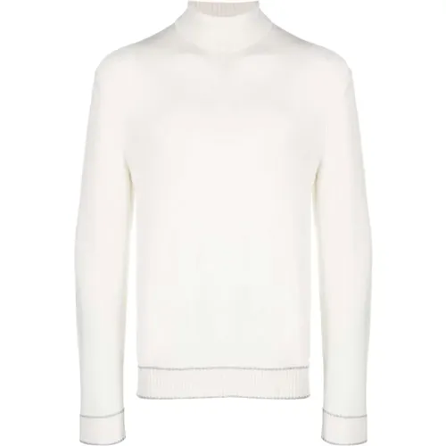 Off-white Knit Roll-neck Jumper , male, Sizes: 2XL, XL, L - Eleventy - Modalova