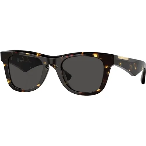 Brauner Rahmen, Dunkelgraue Gläser Sonnenbrille , Herren, Größe: S - Burberry - Modalova