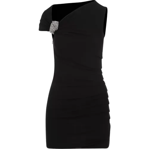 Asymmetric V-Neck Mini Dress , female, Sizes: 2XS, XS - alexander mcqueen - Modalova