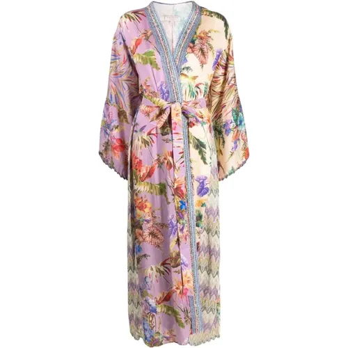 Lilly Floral Print Robe Coat , female, Sizes: M - Anjuna - Modalova