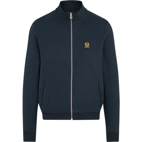 Marineblauer Zip-Through Sweatshirt , Herren, Größe: L - Belstaff - Modalova