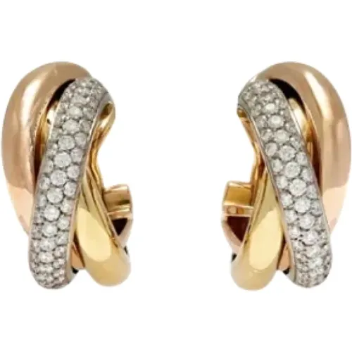 Pre-owned Gold earrings , female, Sizes: ONE SIZE - Cartier Vintage - Modalova