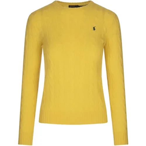 Gelber Zopfmuster Pullover , Damen, Größe: M - Ralph Lauren - Modalova