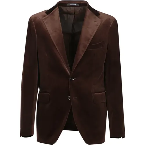 Brauner Samt-Blazer Elegante Formelle Kleidung , Herren, Größe: S - Tagliatore - Modalova