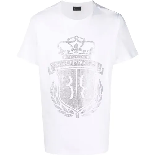 Weißes Casual Rundhals T-Shirt , Herren, Größe: XL - Billionaire - Modalova