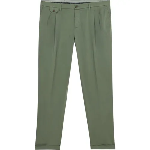 Militärische Regular Fit Doppelfalten Baumwoll-Chinos , Herren, Größe: W32 - Brooks Brothers - Modalova