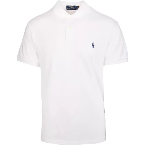 Weißes Polo-Shirt Amerikanischer Stil Baumwolle , Herren, Größe: L - Ralph Lauren - Modalova