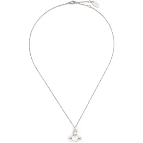 Crystal Pendant Necklace Platinum Finish , female, Sizes: ONE SIZE - Vivienne Westwood - Modalova