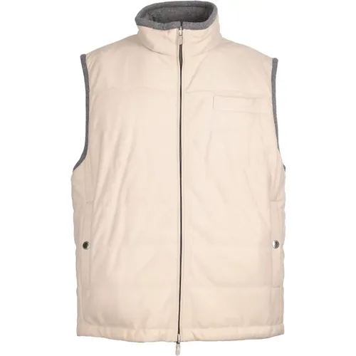 Reversible Leather and Cashmere Jacket , male, Sizes: L - BRUNELLO CUCINELLI - Modalova