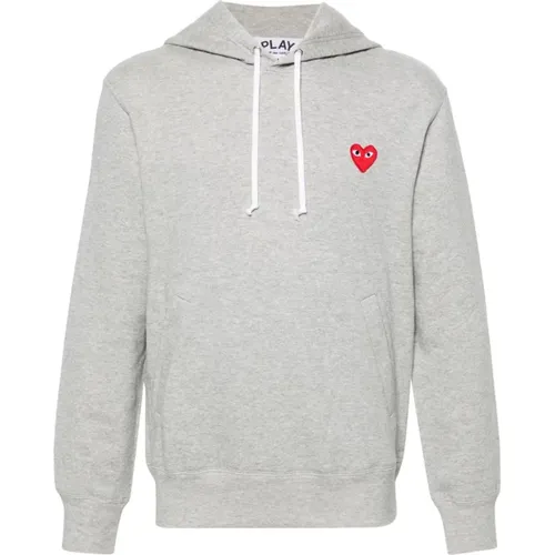 Grey Sweater with Heart Motif , female, Sizes: S, XS, M - Comme des Garçons - Modalova