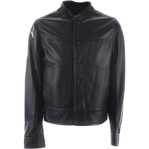 Men`s Leather Jacket - Stylish Model , male, Sizes: 2XL, M, XS, S - Dolce & Gabbana - Modalova