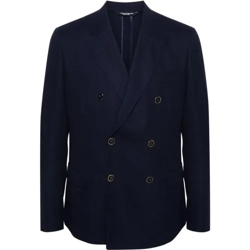 Navy Double-Breasted Blazer , male, Sizes: 2XL, L - Dolce & Gabbana - Modalova