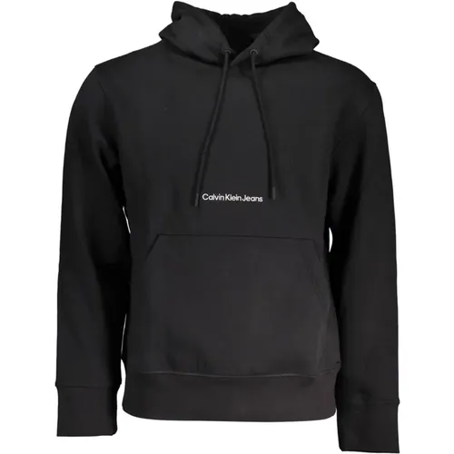 Herren Kapuzen-Fleece-Sweatshirt mit Stickerei , Herren, Größe: M - Calvin Klein - Modalova