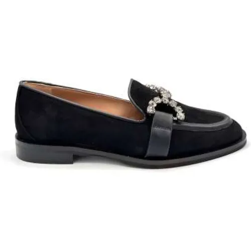 Suede Loafer with Front Accessory , female, Sizes: 8 UK - Roberto Festa - Modalova