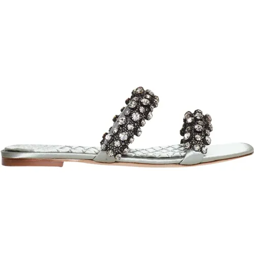 Satin Rhinestone Sandals , female, Sizes: 3 UK - TORY BURCH - Modalova