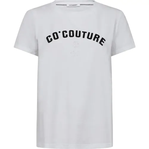 Glitter Tee with Logo Print , female, Sizes: M - Co'Couture - Modalova