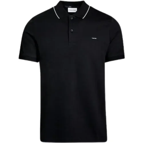 Herren Stretch Pique Polo mit Tipping , Herren, Größe: L - Calvin Klein - Modalova