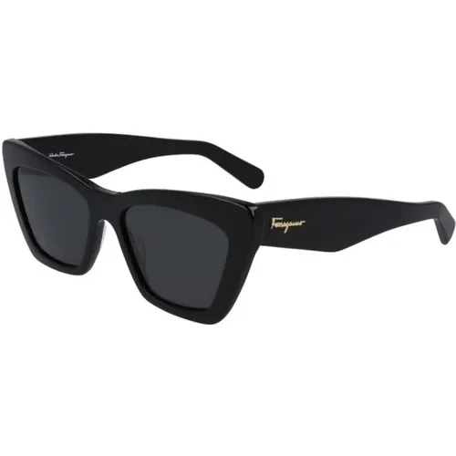 Schwarze Rahmen Damen Sonnenbrille - Salvatore Ferragamo - Modalova