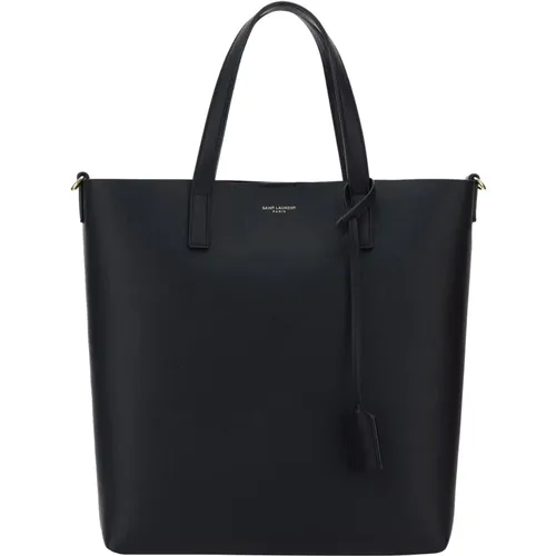 Leather Shopping Bag with Adjustable Strap , female, Sizes: ONE SIZE - Saint Laurent - Modalova