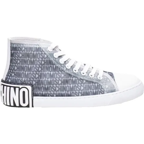 Hohe Schnürschuhe mit 'Lost and Found' Print , Herren, Größe: 46 EU - Moschino - Modalova