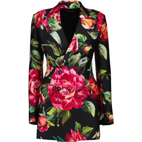 Black Blazer with Long Sleeves , female, Sizes: XS - Dolce & Gabbana - Modalova